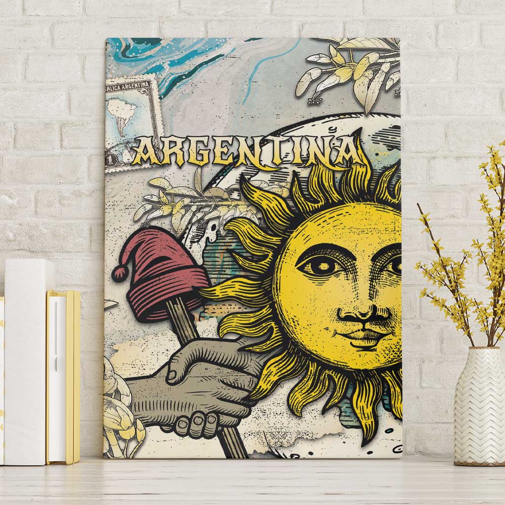 Argentina Canvas Wall Art Sol De Mayo Retro Style - Wonder Print Shop