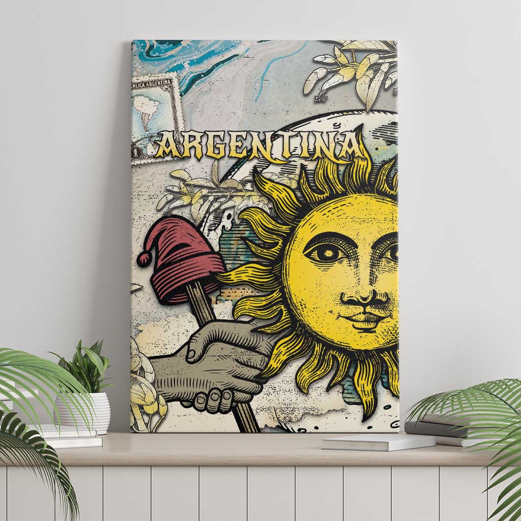 Argentina Canvas Wall Art Sol De Mayo Retro Style - Wonder Print Shop