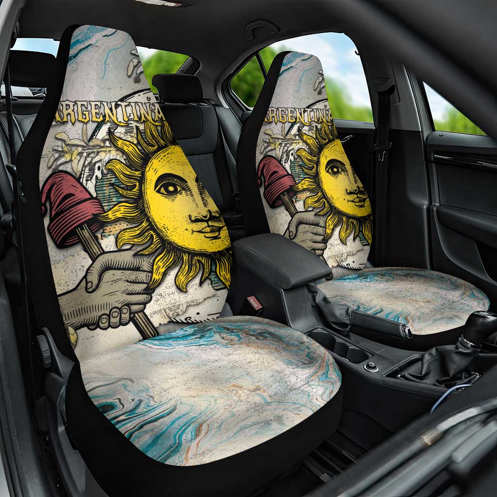 Argentina Car Seat Cover Sol De Mayo Retro Style - Wonder Print Shop