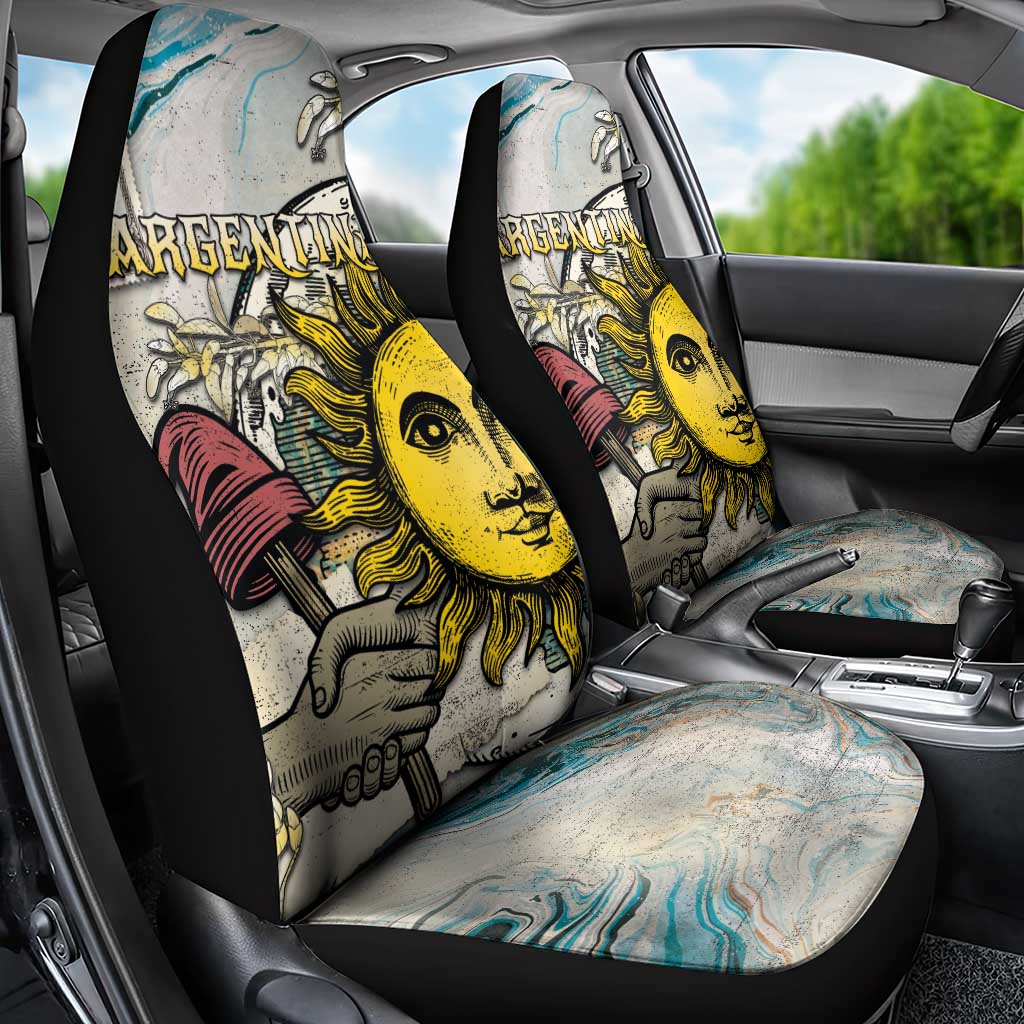 Argentina Car Seat Cover Sol De Mayo Retro Style - Wonder Print Shop