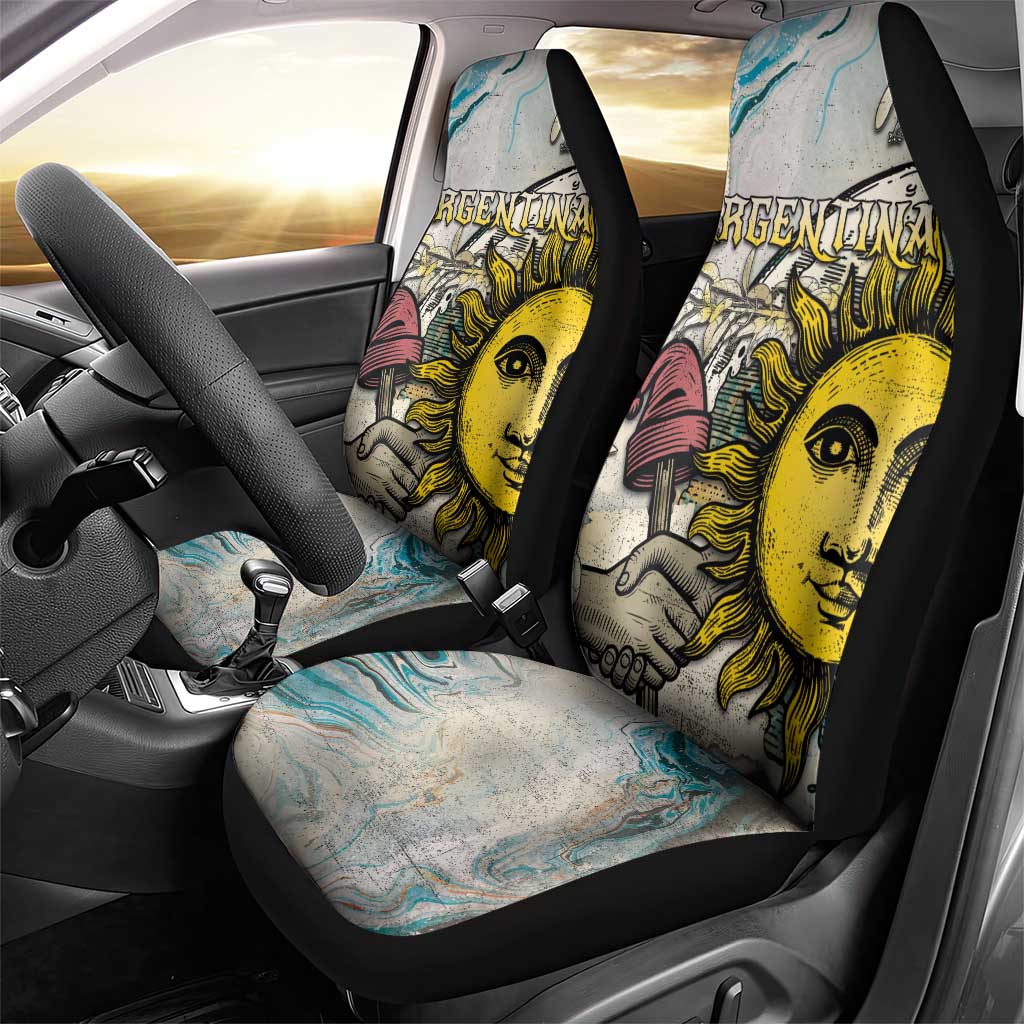 Argentina Car Seat Cover Sol De Mayo Retro Style - Wonder Print Shop