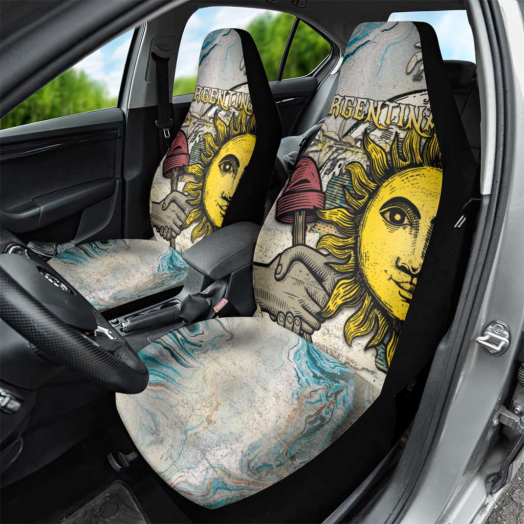 Argentina Car Seat Cover Sol De Mayo Retro Style - Wonder Print Shop