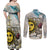 Argentina Couples Matching Off Shoulder Maxi Dress and Long Sleeve Button Shirt Sol De Mayo Retro Style - Wonder Print Shop