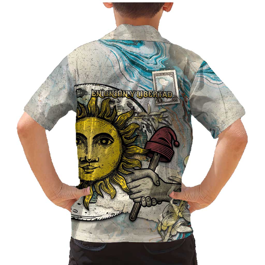 Argentina Family Matching Mermaid Dress and Hawaiian Shirt Sol De Mayo Retro Style - Wonder Print Shop