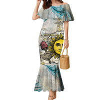 Argentina Family Matching Mermaid Dress and Hawaiian Shirt Sol De Mayo Retro Style - Wonder Print Shop