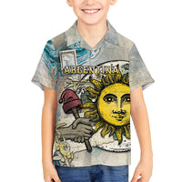 Argentina Family Matching Off The Shoulder Long Sleeve Dress and Hawaiian Shirt Sol De Mayo Retro Style - Wonder Print Shop