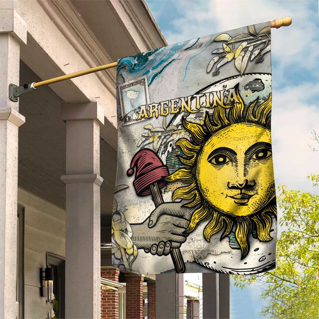 Argentina Garden Flag Sol De Mayo Retro Style - Wonder Print Shop