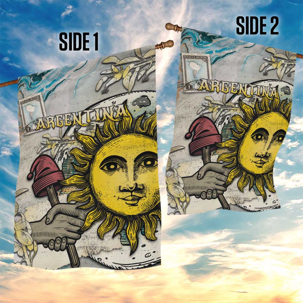 Argentina Garden Flag Sol De Mayo Retro Style - Wonder Print Shop