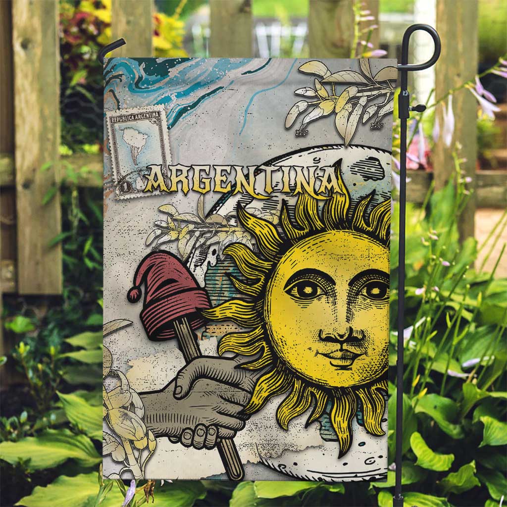 Argentina Garden Flag Sol De Mayo Retro Style - Wonder Print Shop