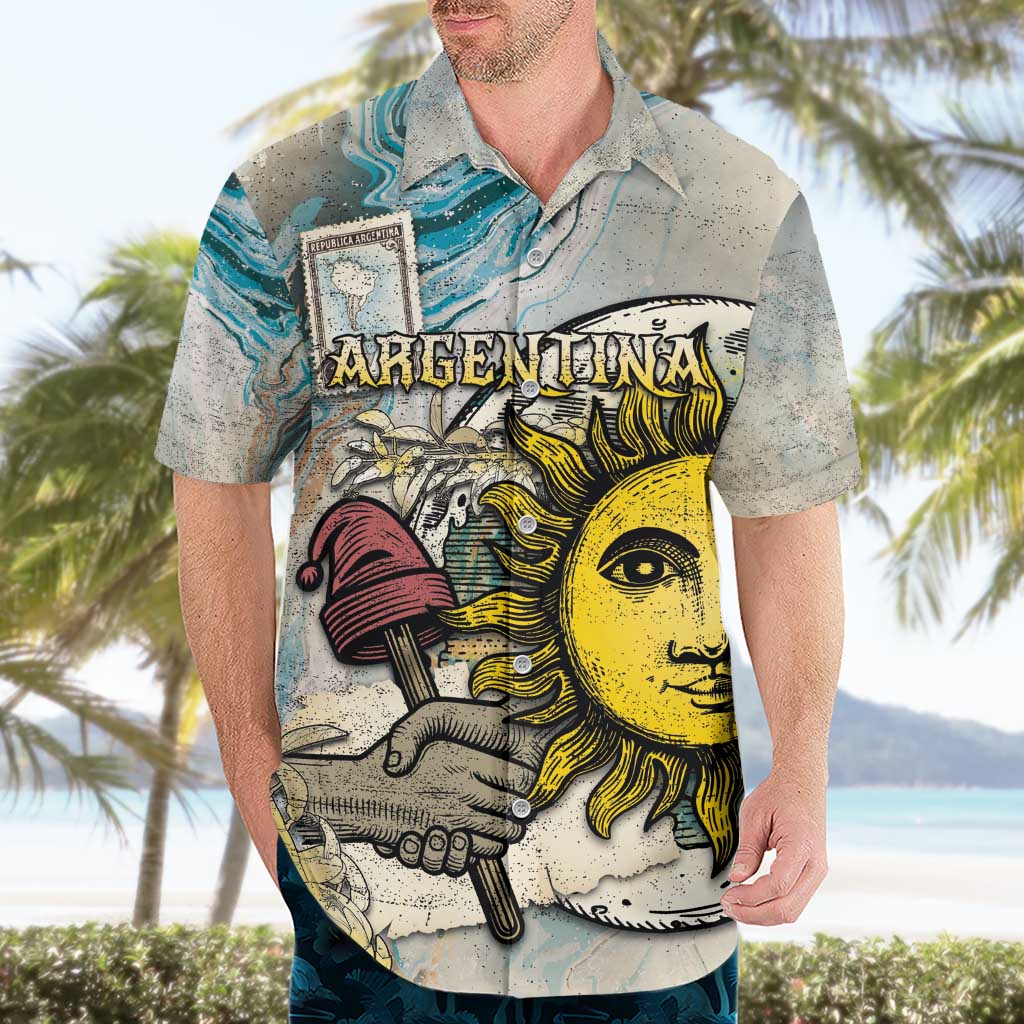 Argentina Hawaiian Shirt Sol De Mayo Retro Style - Wonder Print Shop