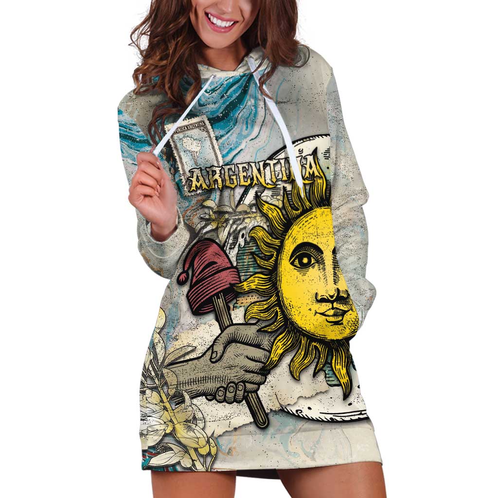 Argentina Hoodie Dress Sol De Mayo Retro Style - Wonder Print Shop