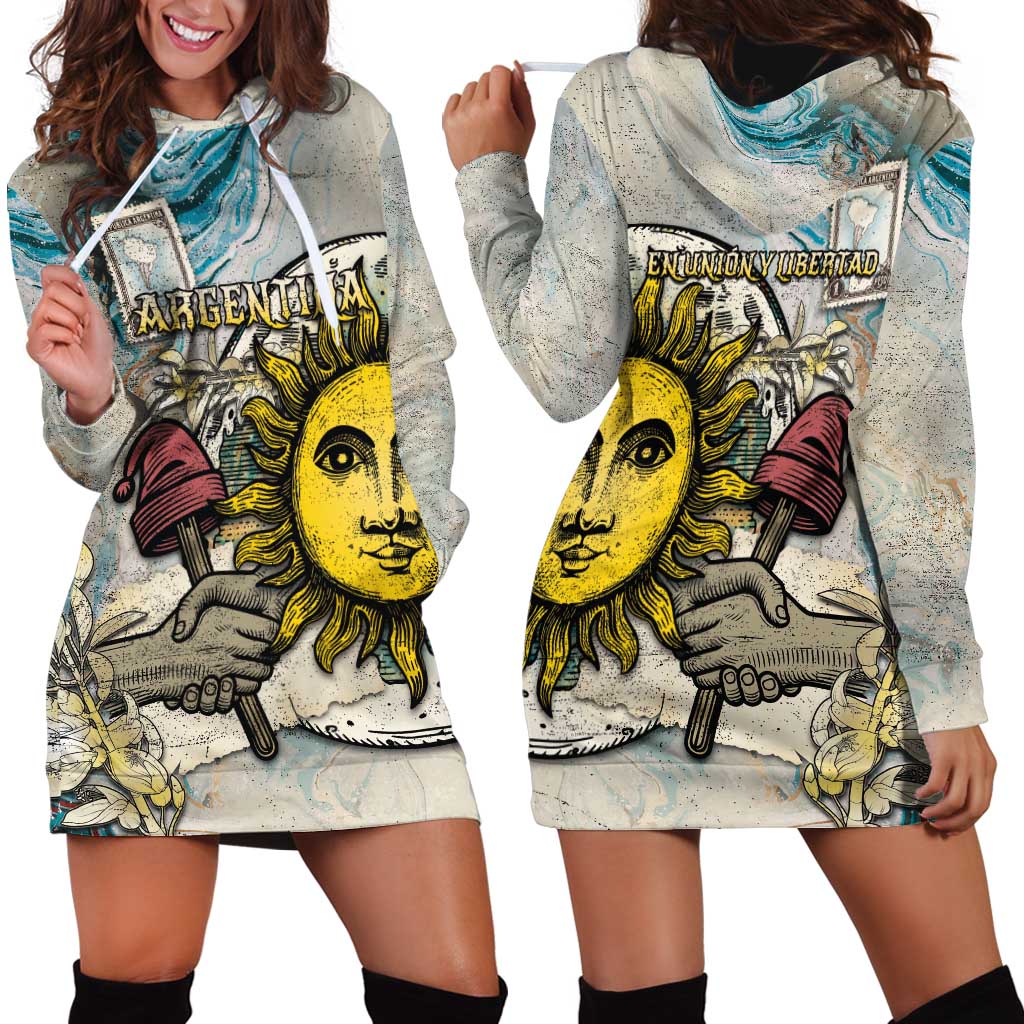 Argentina Hoodie Dress Sol De Mayo Retro Style - Wonder Print Shop