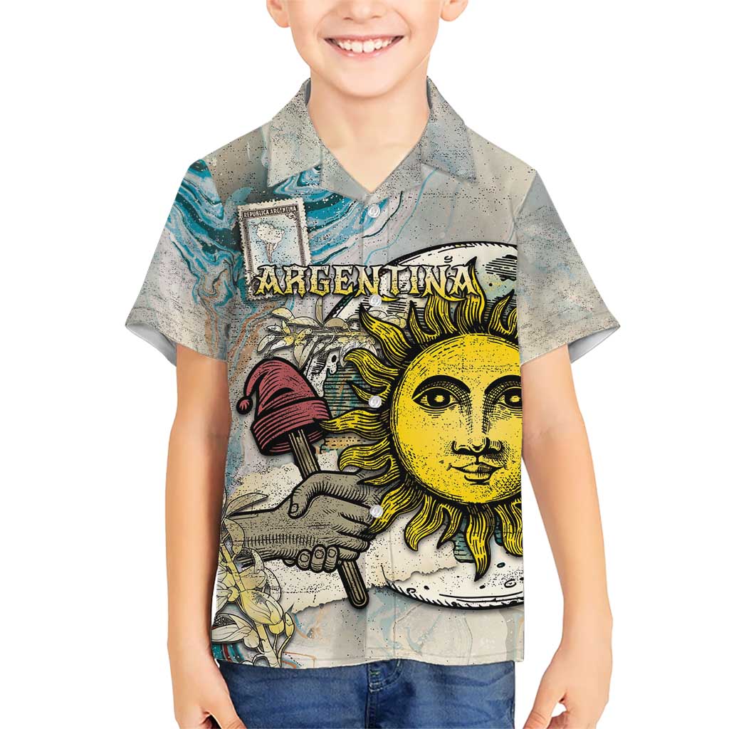Argentina Kid Hawaiian Shirt Sol De Mayo Retro Style - Wonder Print Shop