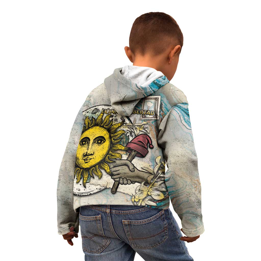 Argentina Kid Hoodie Sol De Mayo Retro Style - Wonder Print Shop