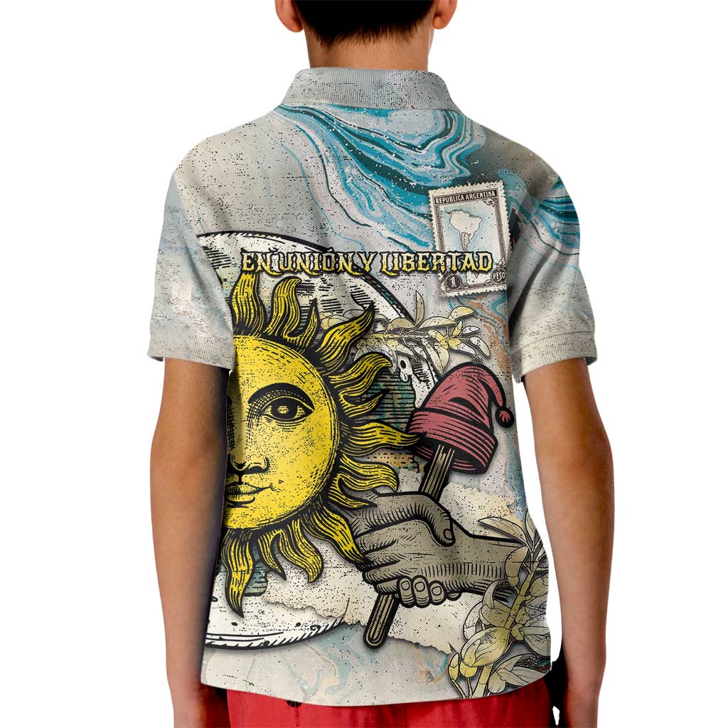 Argentina Kid Polo Shirt Sol De Mayo Retro Style - Wonder Print Shop