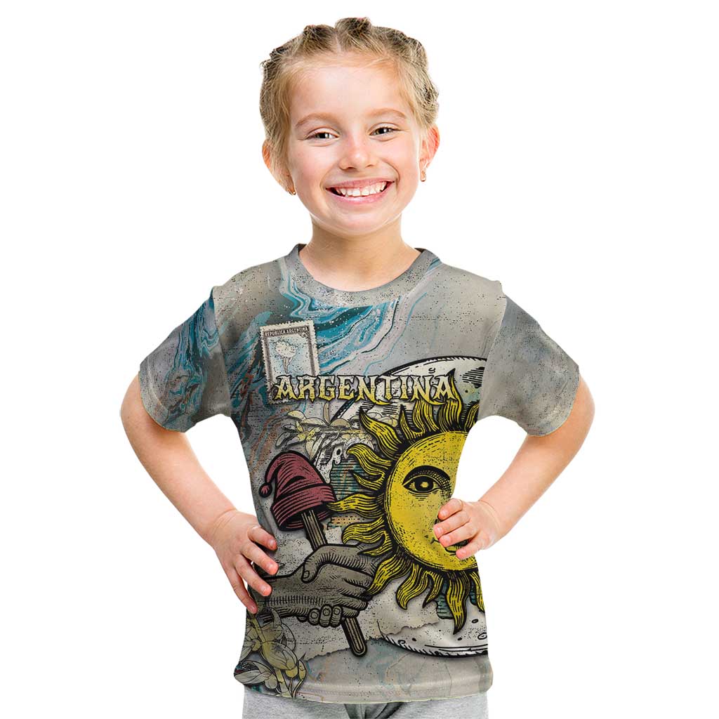 Argentina Kid T Shirt Sol De Mayo Retro Style - Wonder Print Shop