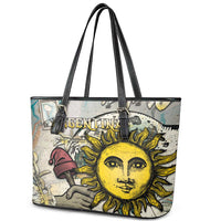 Argentina Leather Tote Bag Sol De Mayo Retro Style - Wonder Print Shop