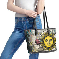 Argentina Leather Tote Bag Sol De Mayo Retro Style - Wonder Print Shop