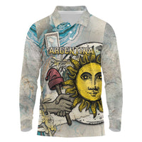 Argentina Long Sleeve Polo Shirt Sol De Mayo Retro Style - Wonder Print Shop