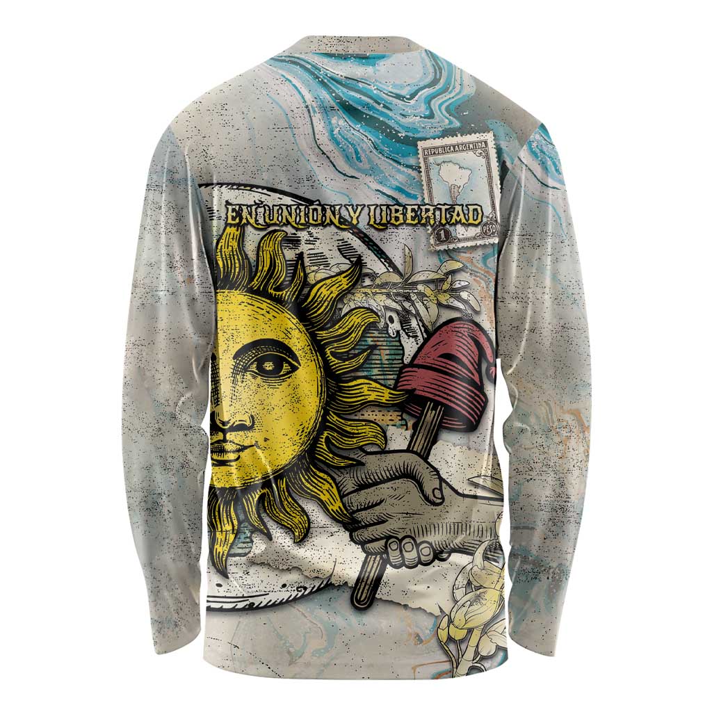 Argentina Long Sleeve Shirt Sol De Mayo Retro Style - Wonder Print Shop