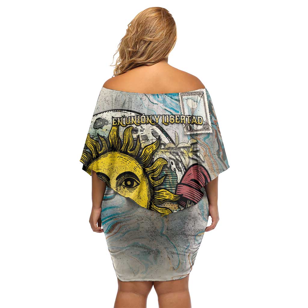 Argentina Off Shoulder Short Dress Sol De Mayo Retro Style - Wonder Print Shop
