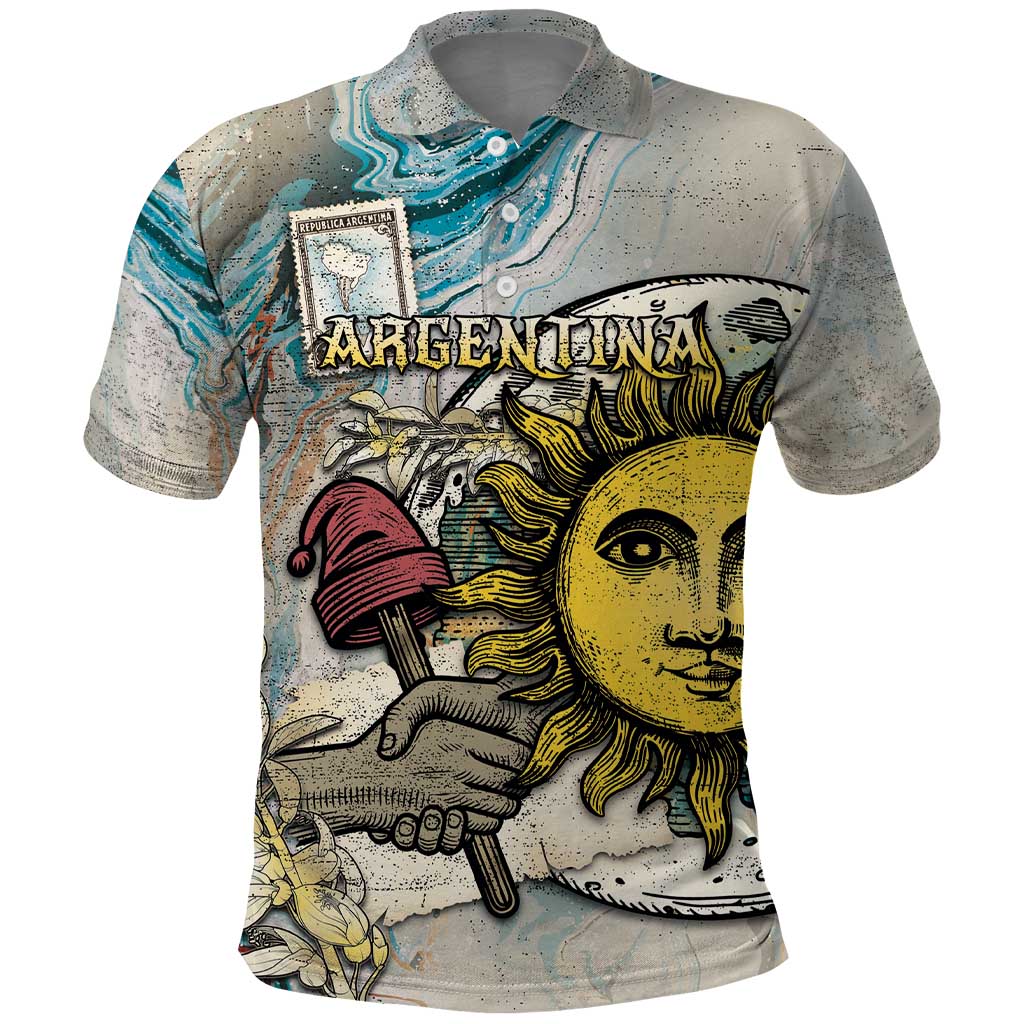 Argentina Polo Shirt Sol De Mayo Retro Style - Wonder Print Shop