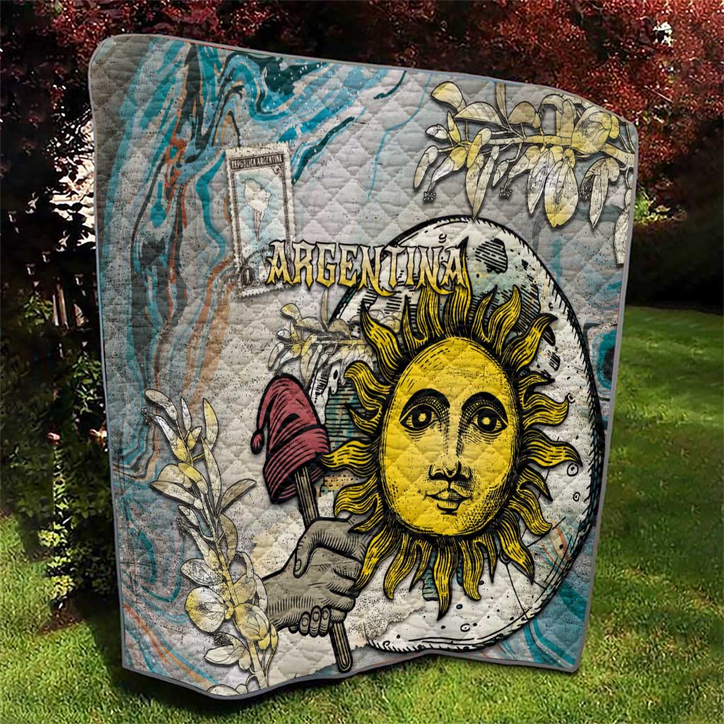 Argentina Quilt Sol De Mayo Retro Style - Wonder Print Shop