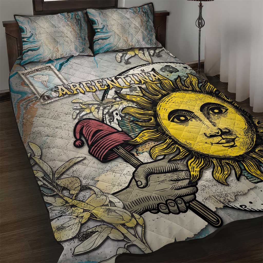 Argentina Quilt Bed Set Sol De Mayo Retro Style - Wonder Print Shop