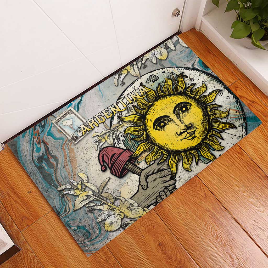 Argentina Rubber Doormat Sol De Mayo Retro Style - Wonder Print Shop