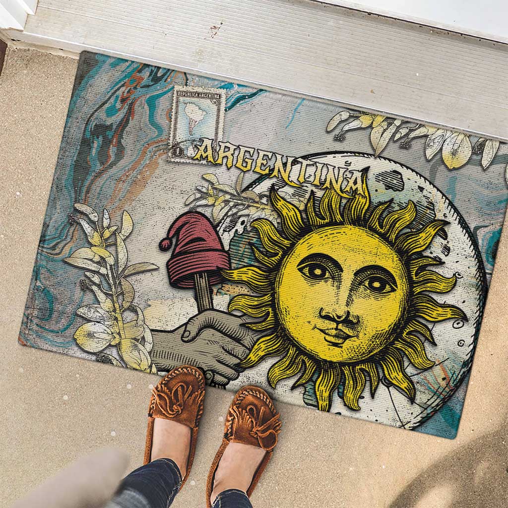 Argentina Rubber Doormat Sol De Mayo Retro Style - Wonder Print Shop