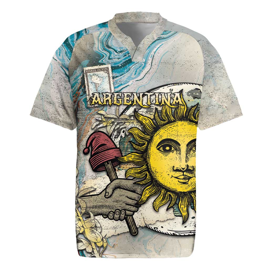 Argentina Rugby Jersey Sol De Mayo Retro Style - Wonder Print Shop
