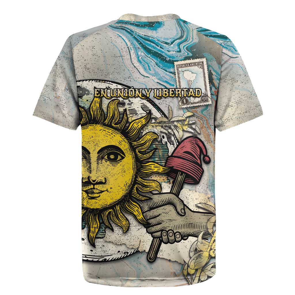 Argentina Rugby Jersey Sol De Mayo Retro Style - Wonder Print Shop