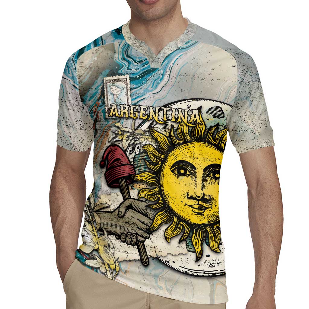 Argentina Rugby Jersey Sol De Mayo Retro Style - Wonder Print Shop