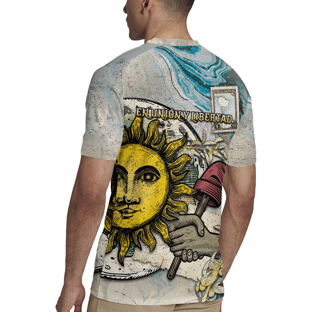Argentina Rugby Jersey Sol De Mayo Retro Style - Wonder Print Shop