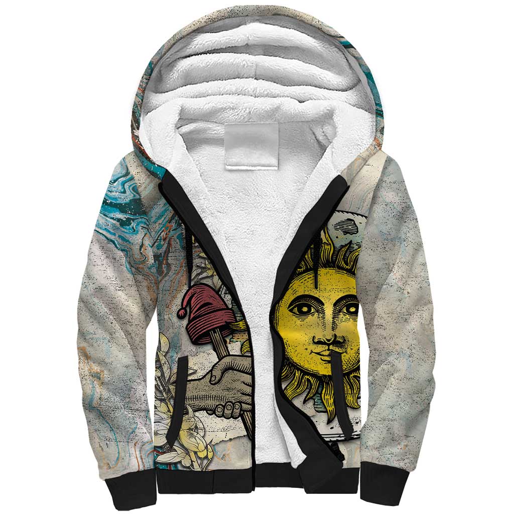 Argentina Sherpa Hoodie Sol De Mayo Retro Style - Wonder Print Shop