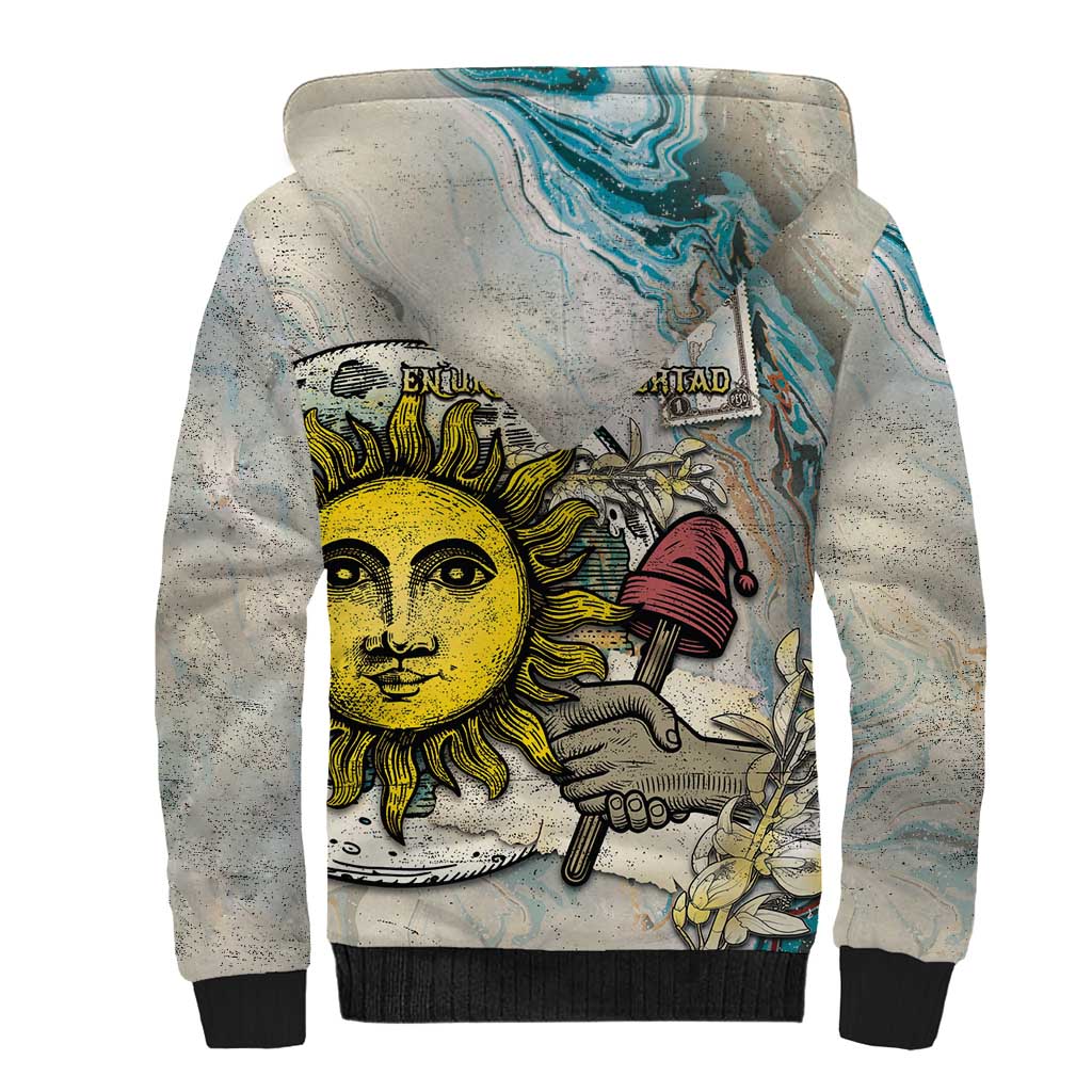 Argentina Sherpa Hoodie Sol De Mayo Retro Style - Wonder Print Shop