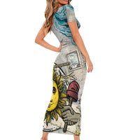 Argentina Short Sleeve Bodycon Dress Sol De Mayo Retro Style - Wonder Print Shop