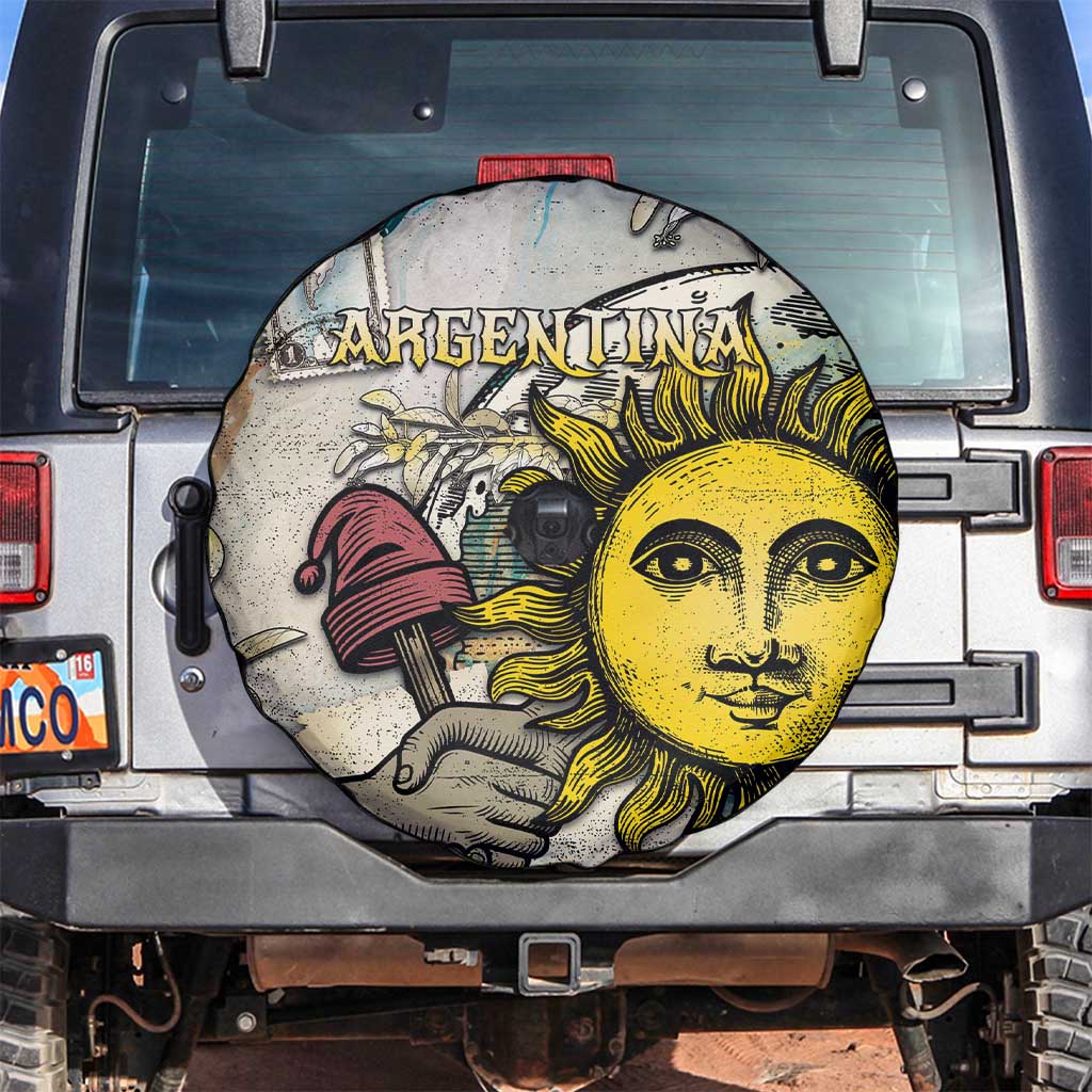 Argentina Spare Tire Cover Sol De Mayo Retro Style - Wonder Print Shop