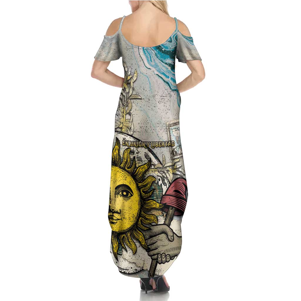 Argentina Summer Maxi Dress Sol De Mayo Retro Style - Wonder Print Shop