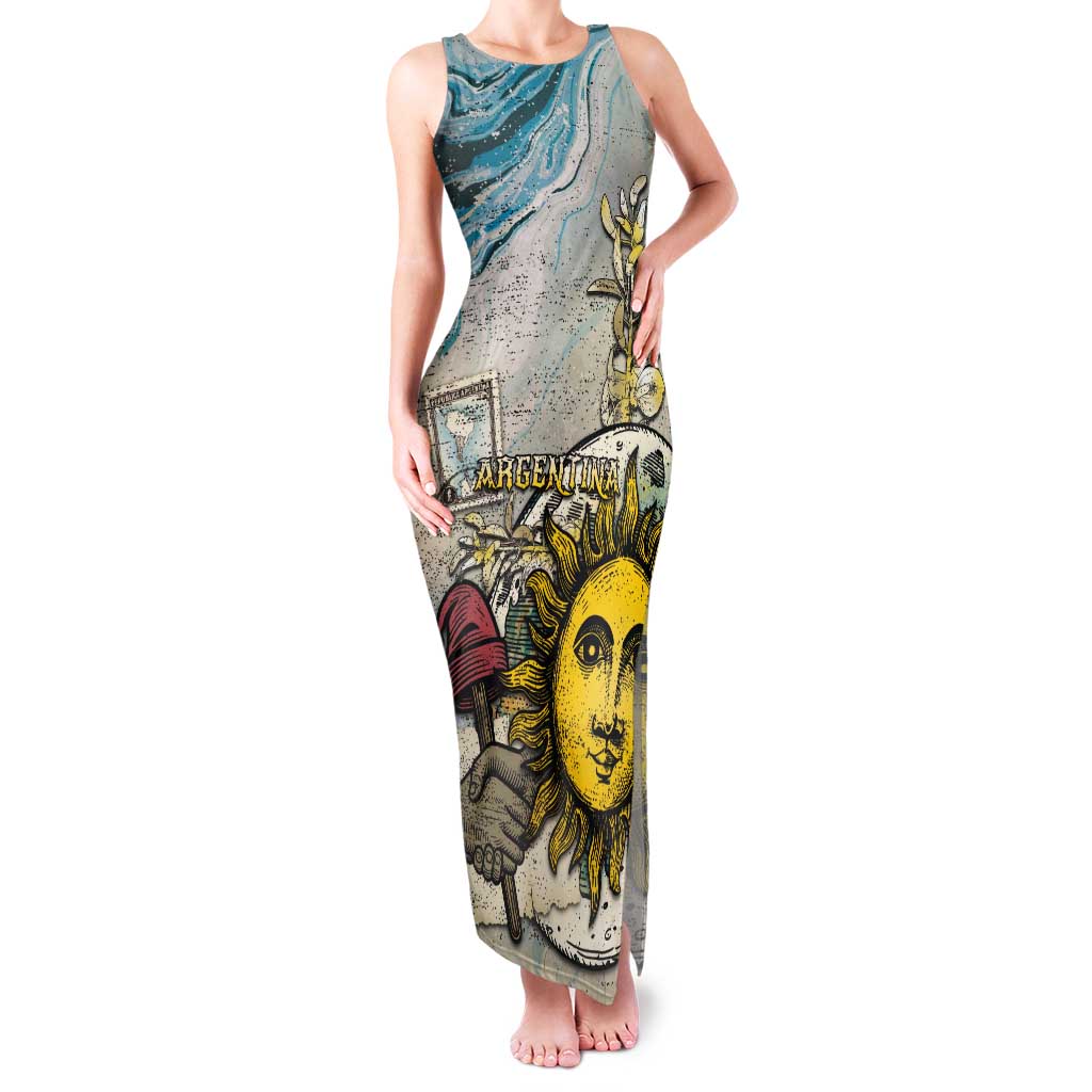 Argentina Tank Maxi Dress Sol De Mayo Retro Style - Wonder Print Shop