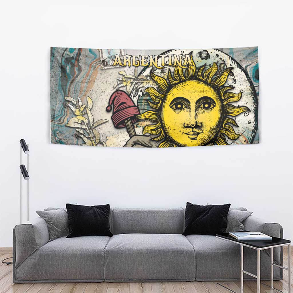 Argentina Tapestry Sol De Mayo Retro Style - Wonder Print Shop
