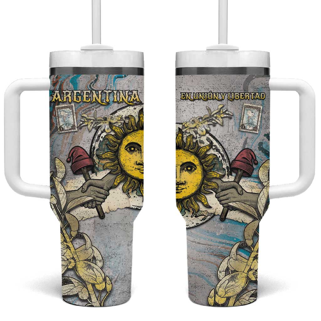 Argentina Tumbler With Handle Sol De Mayo Retro Style - Wonder Print Shop