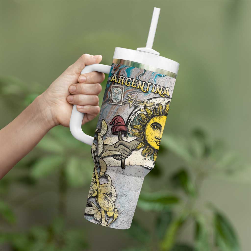 Argentina Tumbler With Handle Sol De Mayo Retro Style - Wonder Print Shop