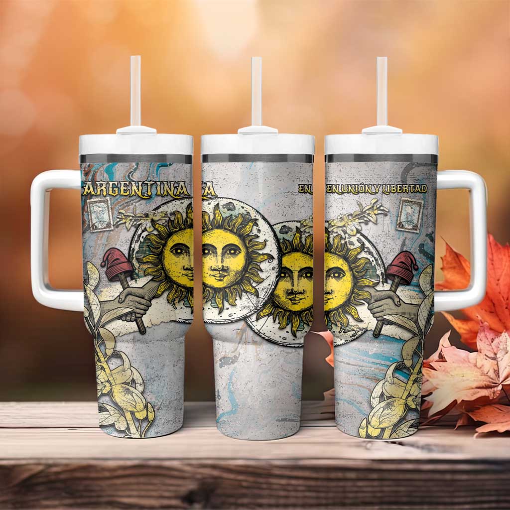 Argentina Tumbler With Handle Sol De Mayo Retro Style - Wonder Print Shop