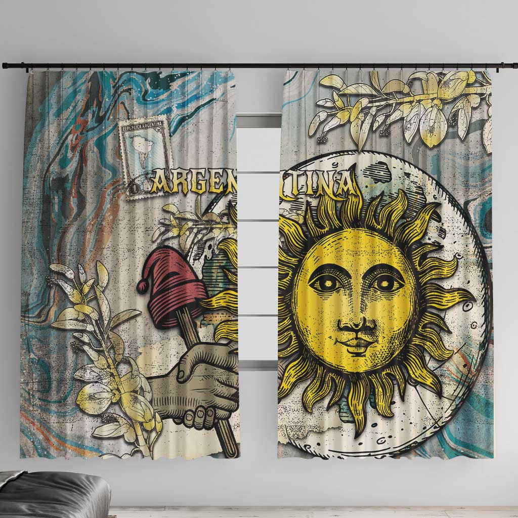 Argentina Window Curtain Sol De Mayo Retro Style - Wonder Print Shop