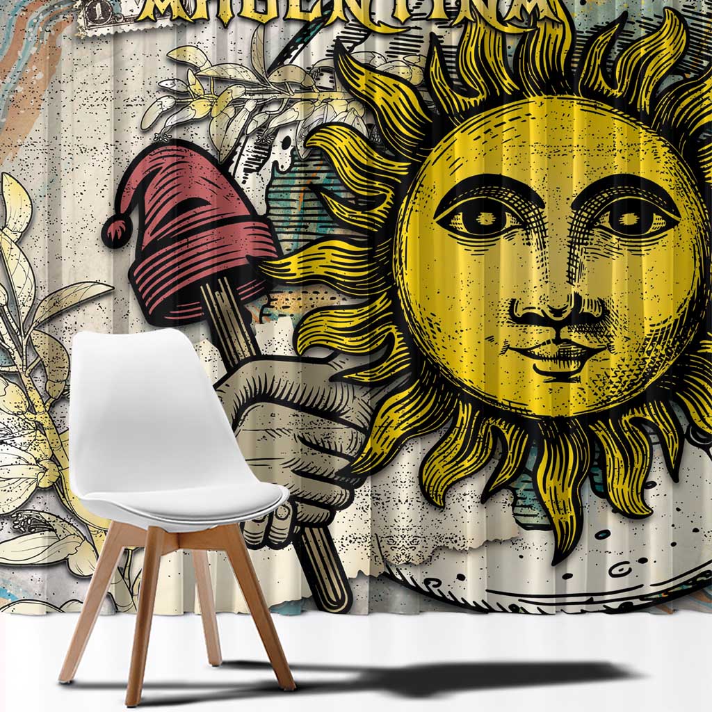 Argentina Window Curtain Sol De Mayo Retro Style - Wonder Print Shop