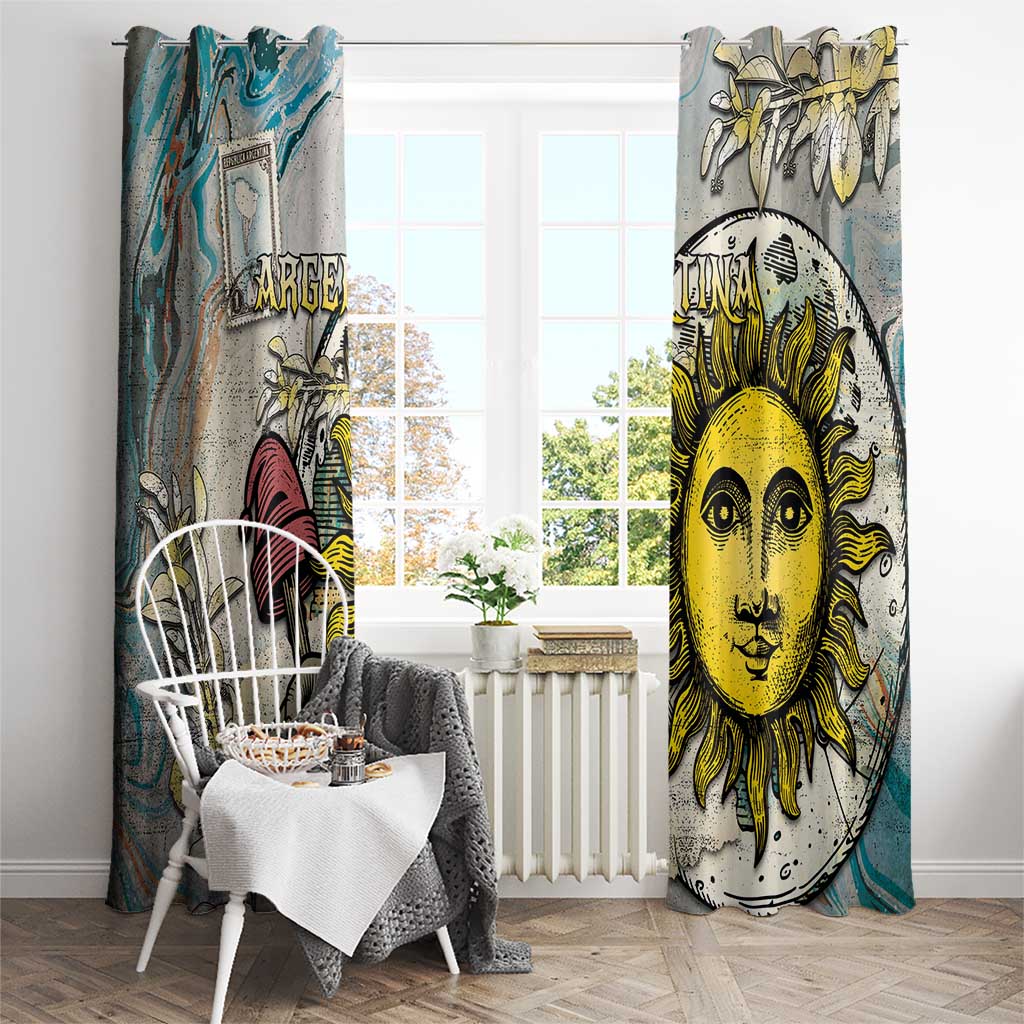 Argentina Window Curtain Sol De Mayo Retro Style - Wonder Print Shop