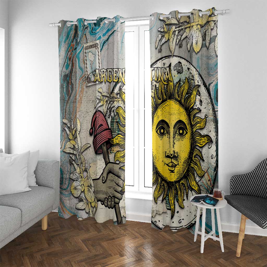 Argentina Window Curtain Sol De Mayo Retro Style - Wonder Print Shop