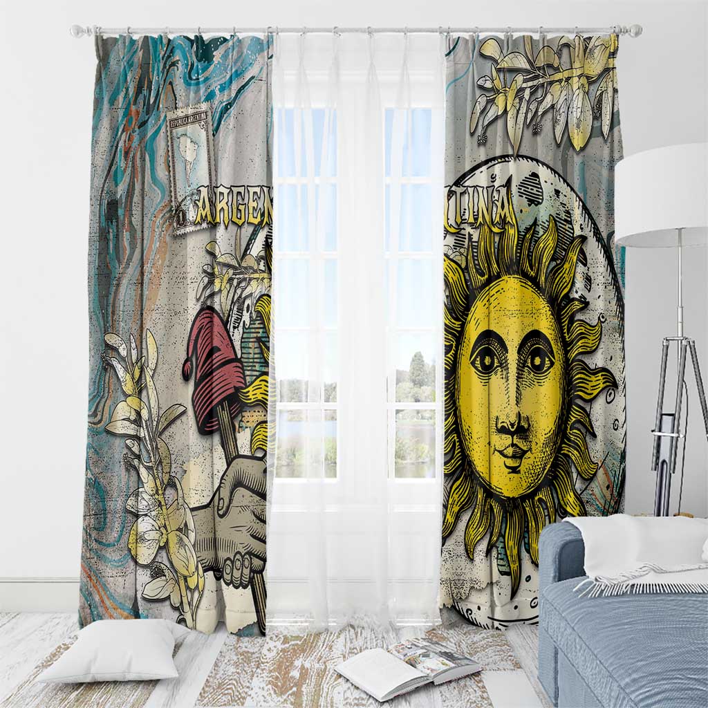 Argentina Window Curtain Sol De Mayo Retro Style - Wonder Print Shop