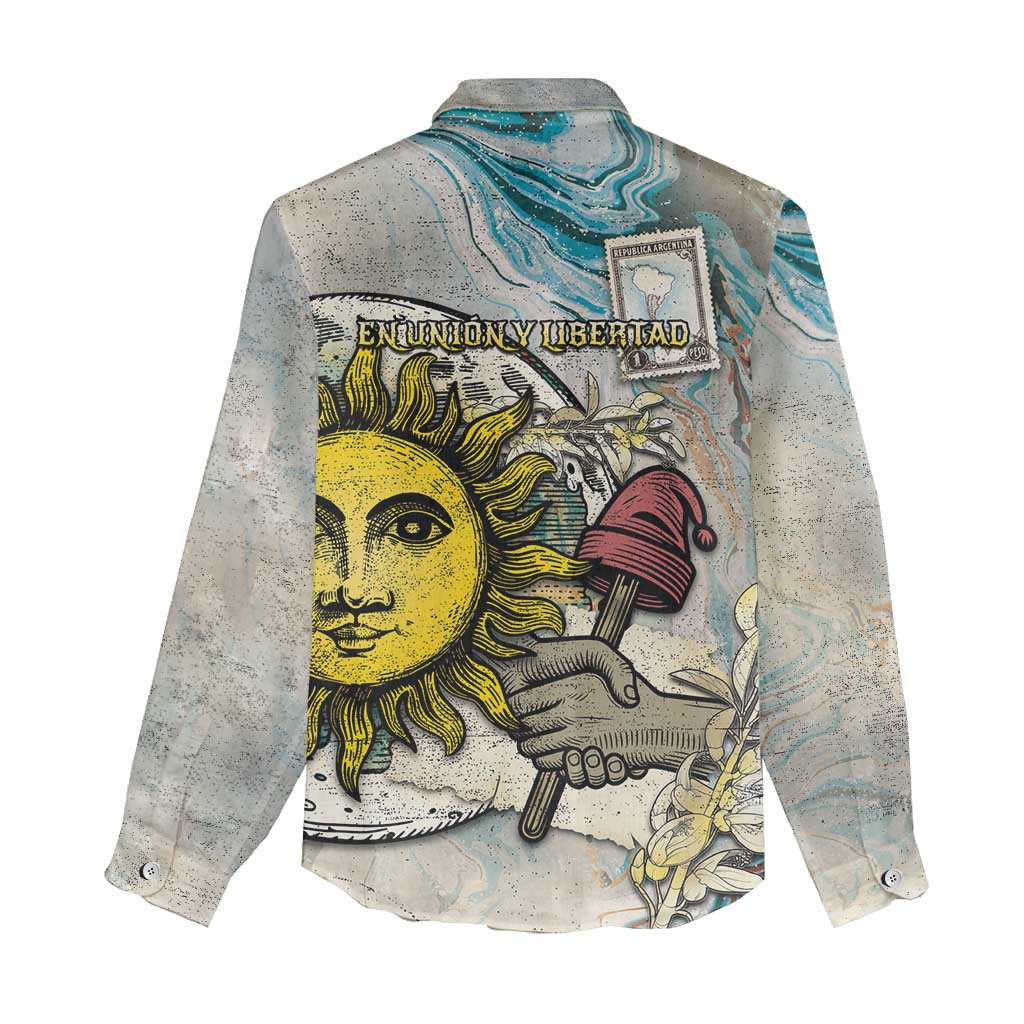Argentina Women Casual Shirt Sol De Mayo Retro Style - Wonder Print Shop